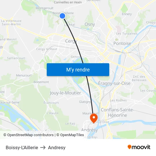 Boissy-L'Aillerie to Andresy map