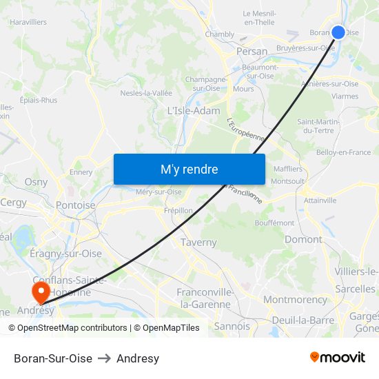 Boran-Sur-Oise to Andresy map