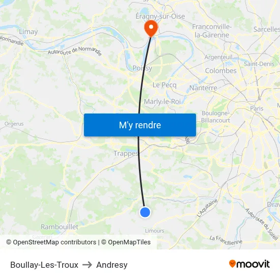 Boullay-Les-Troux to Andresy map