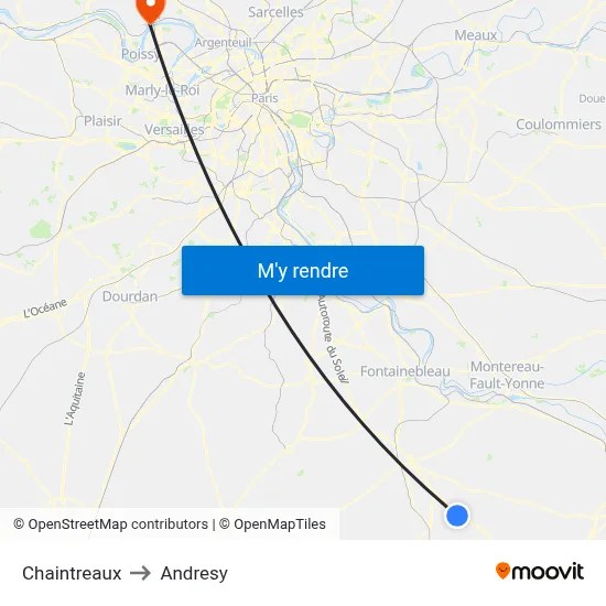 Chaintreaux to Andresy map