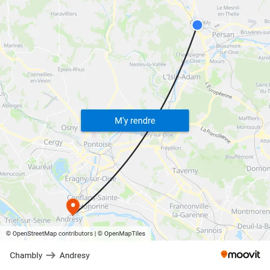 Chambly to Andresy map