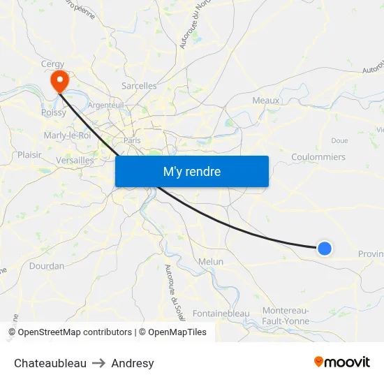 Chateaubleau to Andresy map