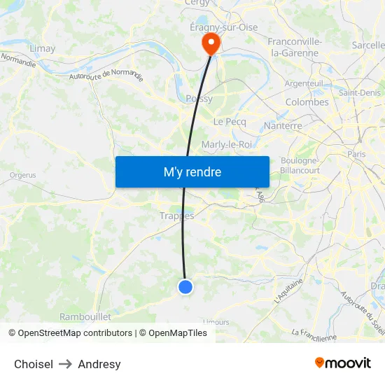 Choisel to Andresy map