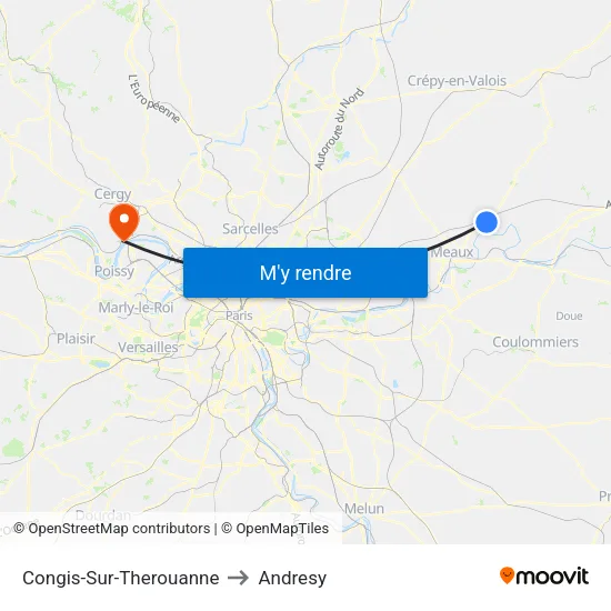 Congis-Sur-Therouanne to Andresy map