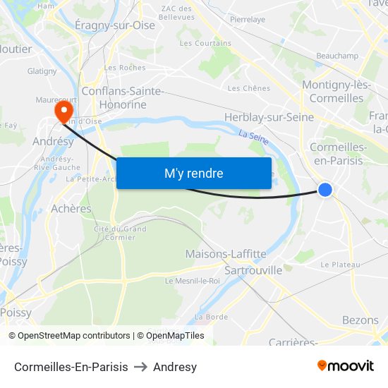 Cormeilles-En-Parisis to Andresy map