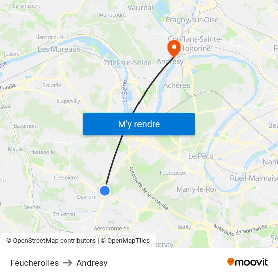 Feucherolles to Andresy map