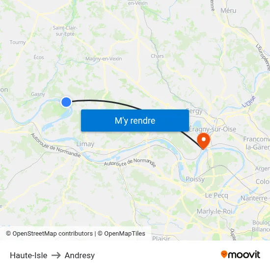 Haute-Isle to Andresy map