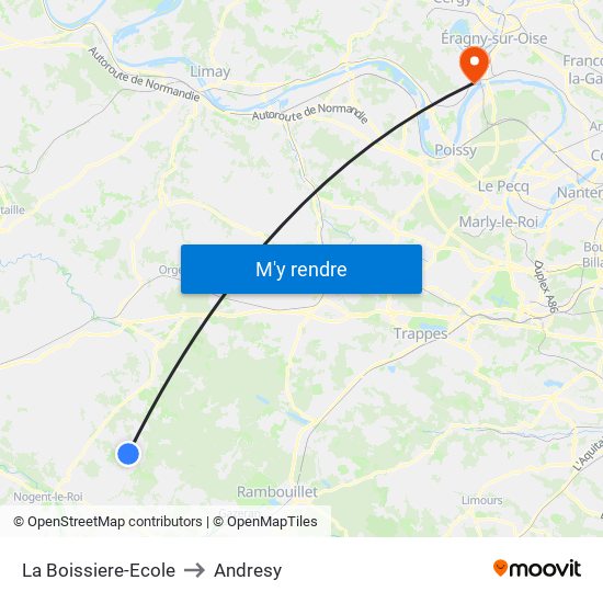 La Boissiere-Ecole to Andresy map