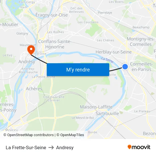 La Frette-Sur-Seine to Andresy map