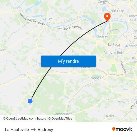 La Hauteville to Andresy map