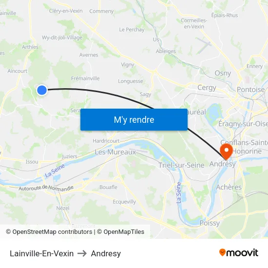 Lainville-En-Vexin to Andresy map
