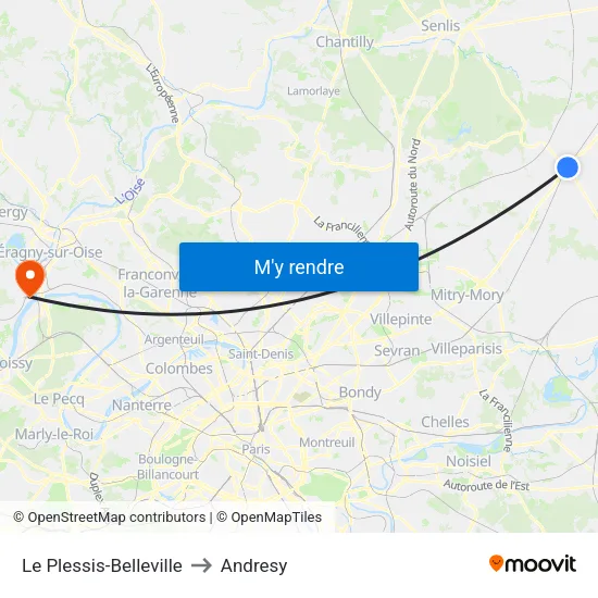 Le Plessis-Belleville to Andresy map