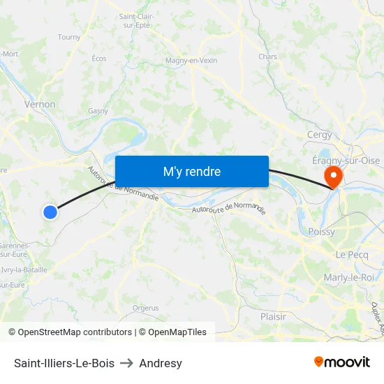 Saint-Illiers-Le-Bois to Andresy map