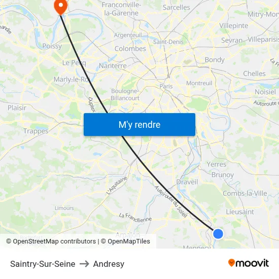 Saintry-Sur-Seine to Andresy map