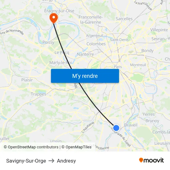 Savigny-Sur-Orge to Andresy map