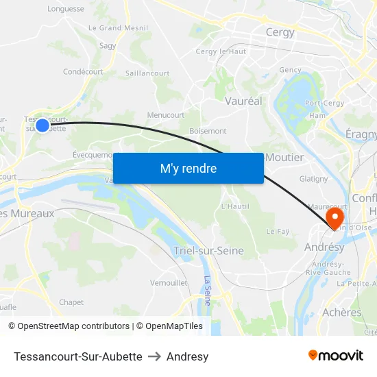 Tessancourt-Sur-Aubette to Andresy map