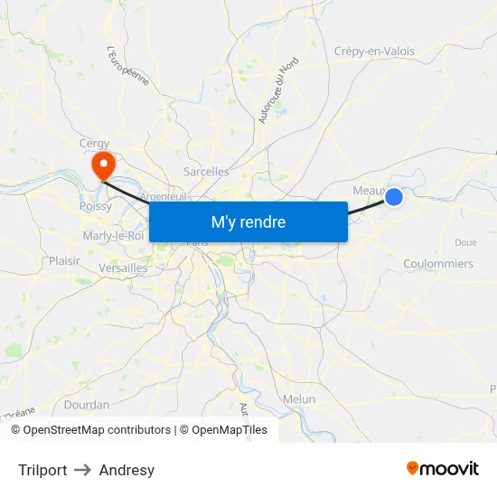 Trilport to Andresy map