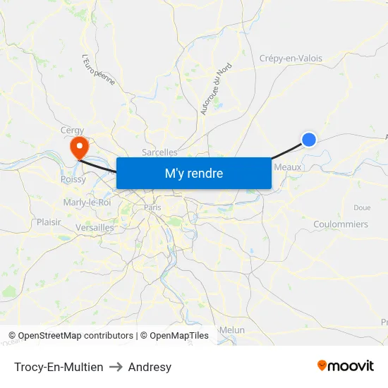 Trocy-En-Multien to Andresy map