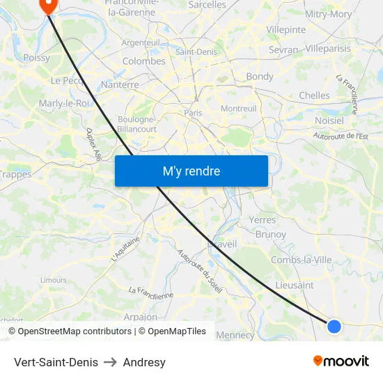 Vert-Saint-Denis to Andresy map