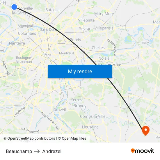 Beauchamp to Andrezel map