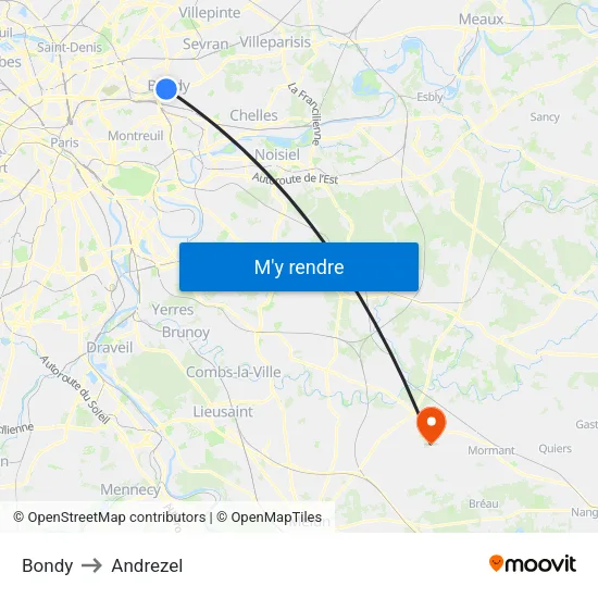 Bondy to Andrezel map