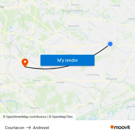 Courtacon to Andrezel map