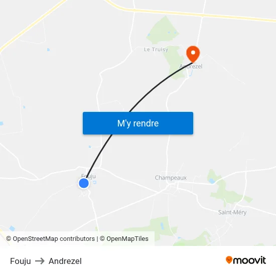 Fouju to Andrezel map