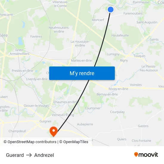 Guerard to Andrezel map