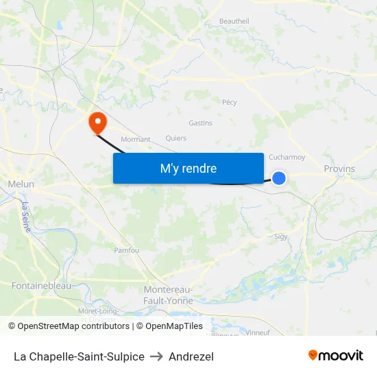 La Chapelle-Saint-Sulpice to Andrezel map