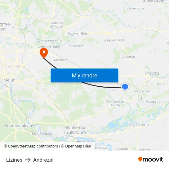 Lizines to Andrezel map