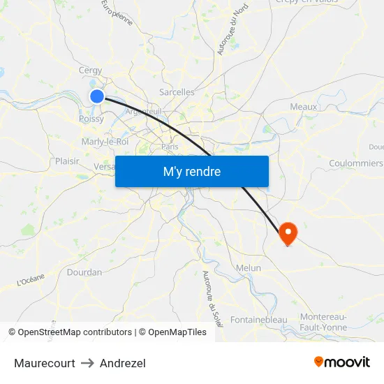 Maurecourt to Andrezel map