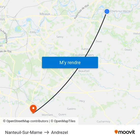 Nanteuil-Sur-Marne to Andrezel map