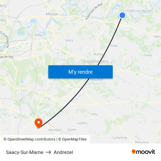 Saacy-Sur-Marne to Andrezel map