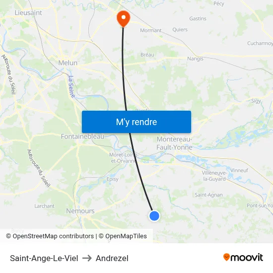 Saint-Ange-Le-Viel to Andrezel map