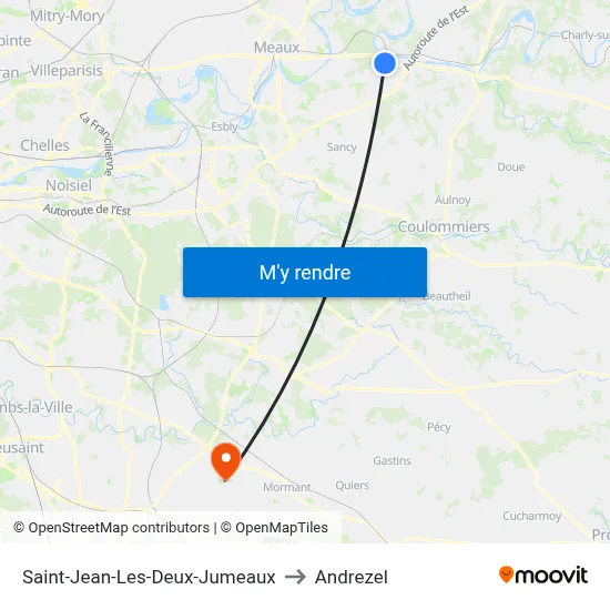 Saint-Jean-Les-Deux-Jumeaux to Andrezel map