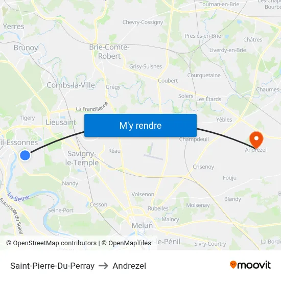 Saint-Pierre-Du-Perray to Andrezel map