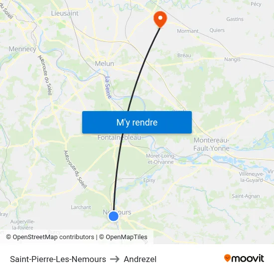 Saint-Pierre-Les-Nemours to Andrezel map