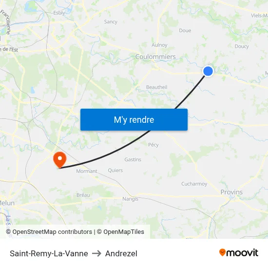 Saint-Remy-La-Vanne to Andrezel map