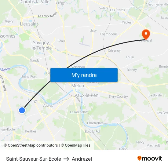 Saint-Sauveur-Sur-Ecole to Andrezel map