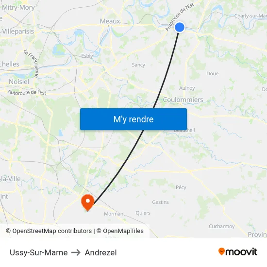 Ussy-Sur-Marne to Andrezel map