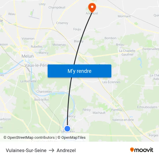 Vulaines-Sur-Seine to Andrezel map