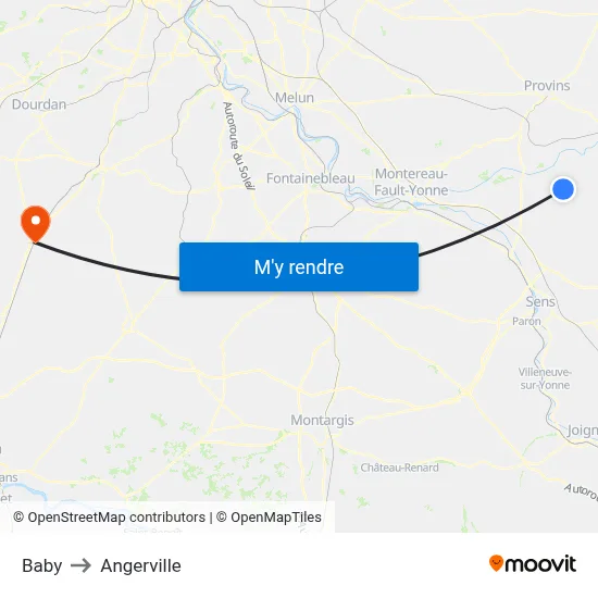 Baby to Angerville map