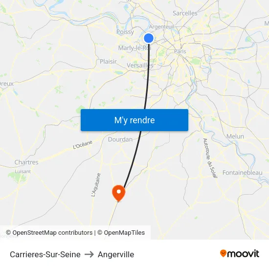 Carrieres-Sur-Seine to Angerville map