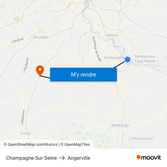 Champagne-Sur-Seine to Angerville map