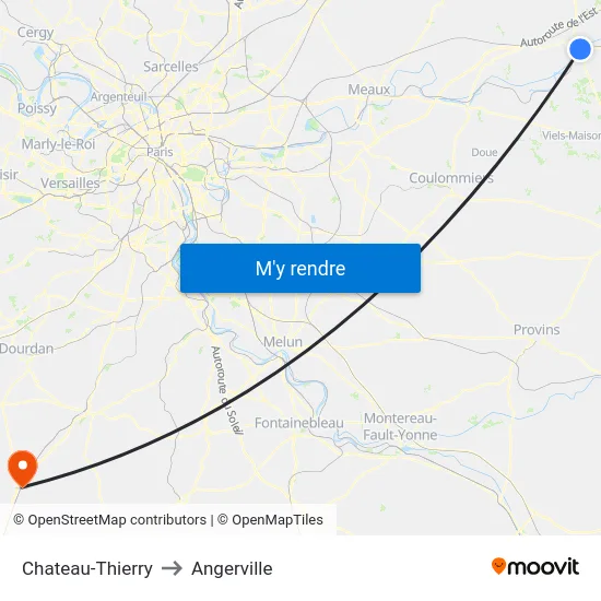 Chateau-Thierry to Angerville map