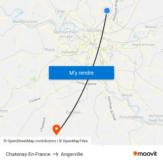 Chatenay-En-France to Angerville map