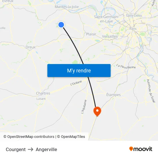 Courgent to Angerville map