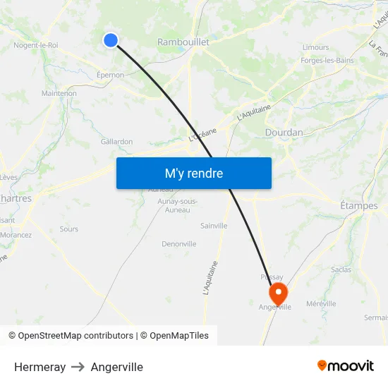 Hermeray to Angerville map