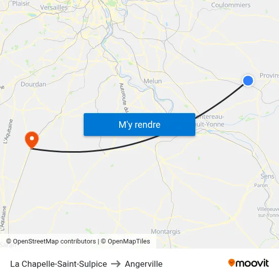 La Chapelle-Saint-Sulpice to Angerville map