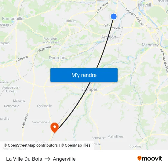 La Ville-Du-Bois to Angerville map